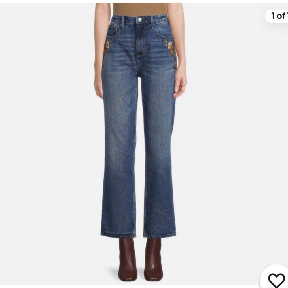 Driftwood Stella Embroidered Straight Leg Jeans Size 29‎